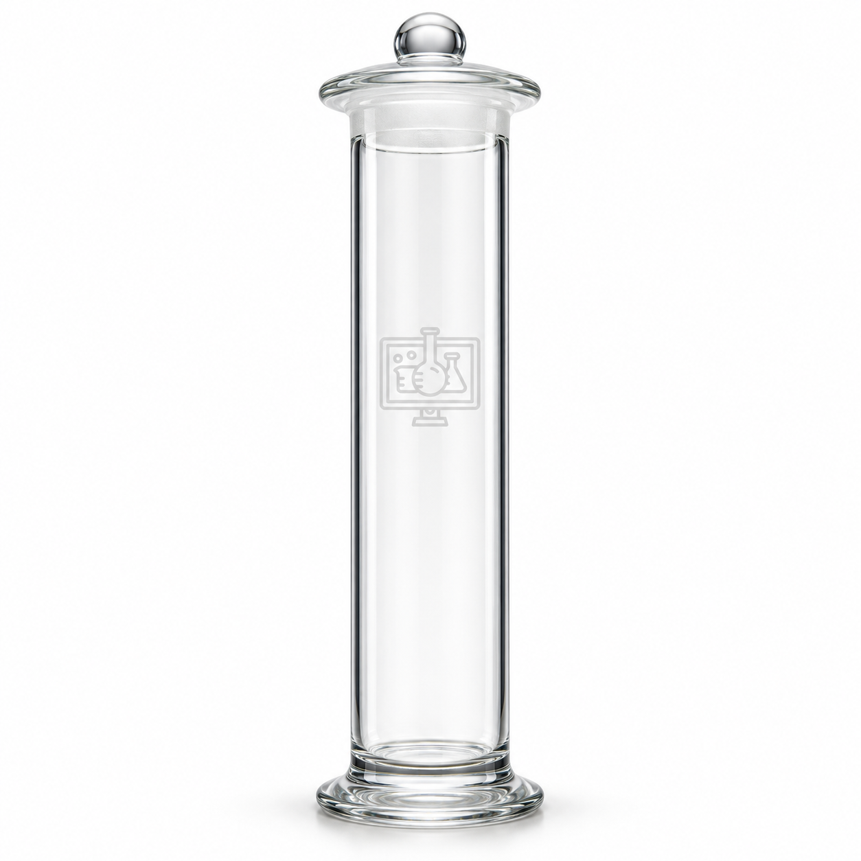 Specimen Jar, Round with Ground Flange and Knobbed Stoppers